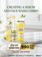 Garnier Bright Complete Vitamin C Radiance Combo – Face Wash + 30x Vitamin C Serum